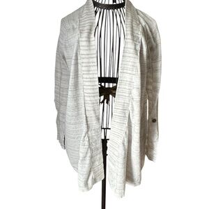 Express Open-Front Cream Stripe Cardigan Size Large